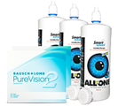 Halbjahrespaket PureVision 2 HD Monatslinsen und Kontaktlinsenpflege
