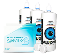 Halbjahrespaket PureVision 2 HD Monatslinsen und Kontaktlinsenpflege